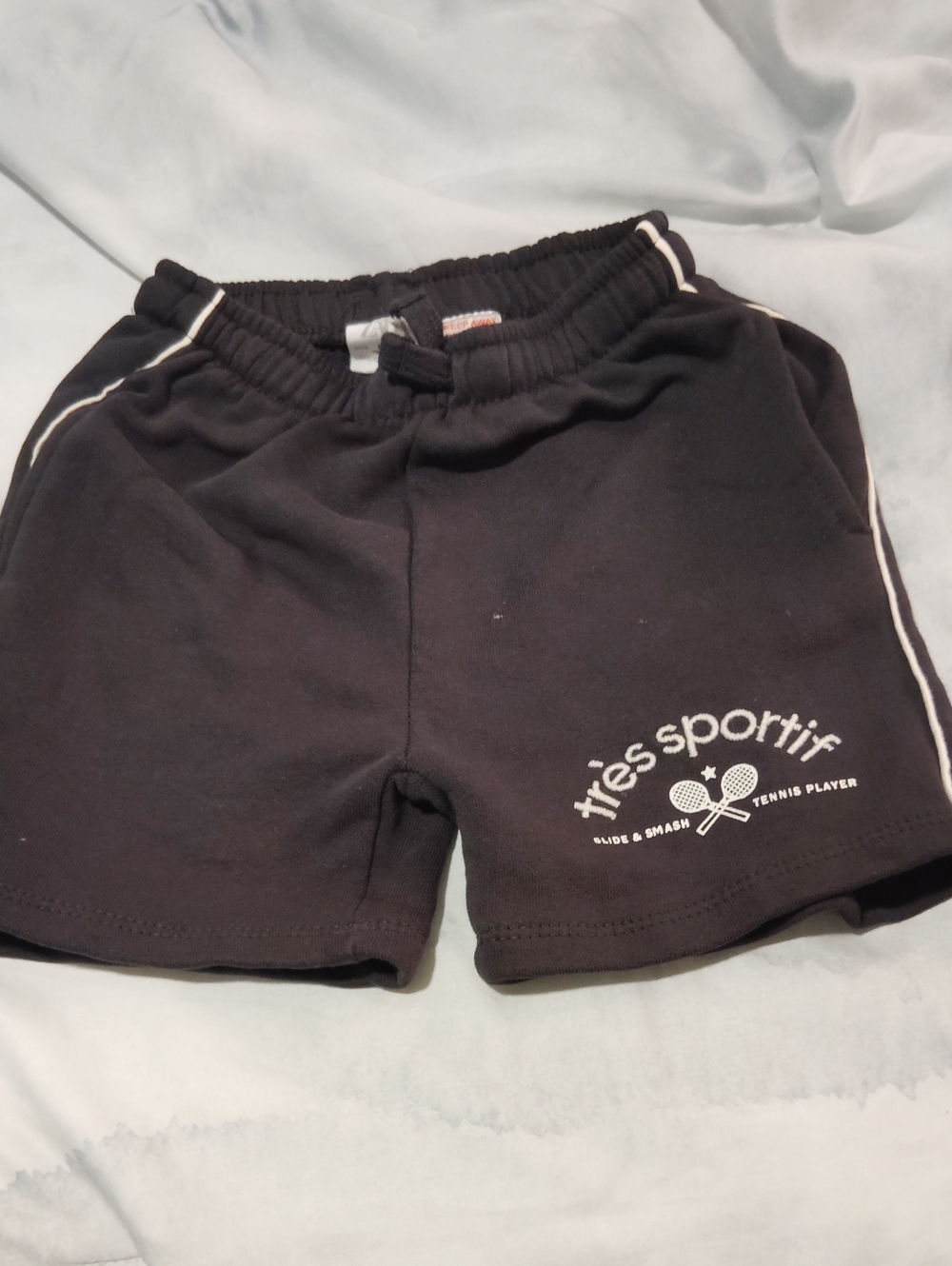 Zara Black Kids Sport Shorts with White Piping